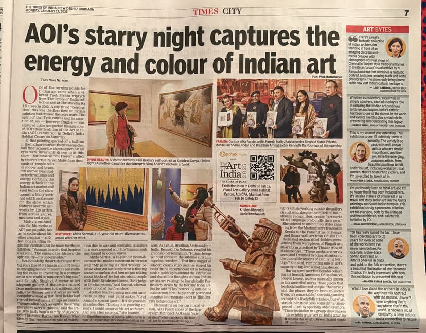 Art of India’s Starry Night Captures the Energy and Colour of Indian Art - Times of India January 13, 2025, Haute Services media coverage
