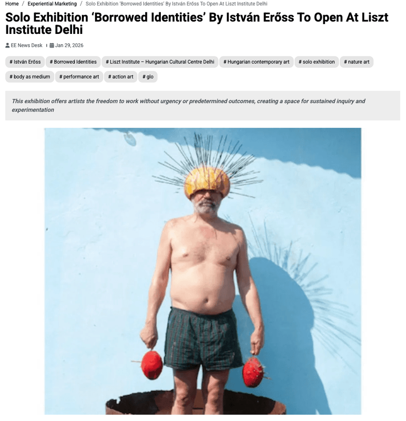 Solo Exhibition ‘Borrowed Identities’ By István Erőss To Open At Liszt Institute Delhi