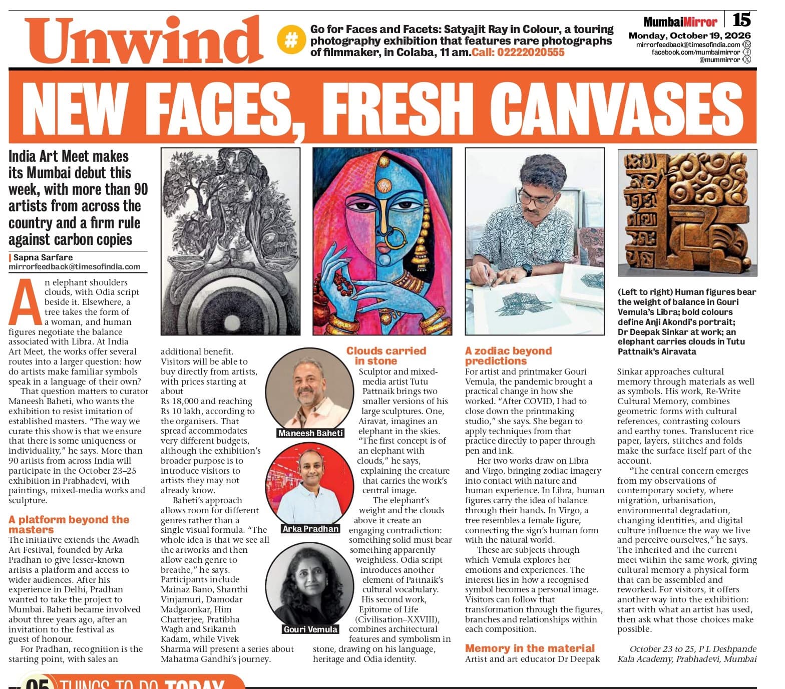 New Faces, Fresh Canvases: India Art Meet Makes Its Mumbai Debut - Mumbai Mirror October 19, 2026, Haute Services media coverage